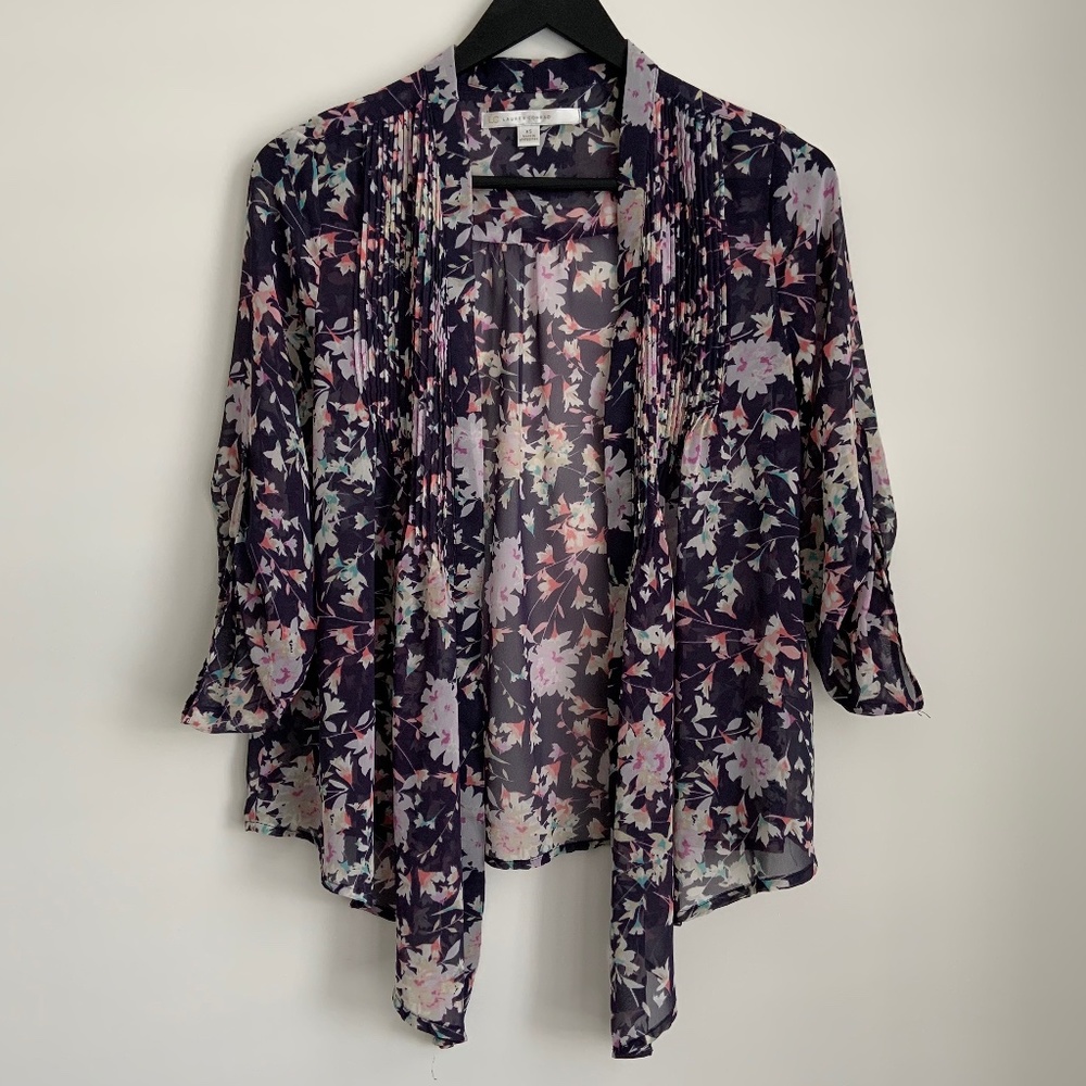Lauren Conrad Floral Sheer Lightweight Blazer